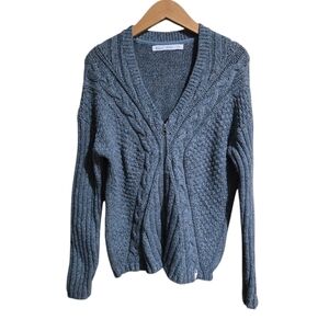 Woolrich Women's Size Medium Blue Cable Knit Cardigan